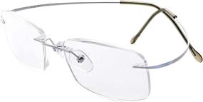 img 4 attached to 👓 Silver Titanium Rimless Reading Glasses for Men and Women +1.25 Power