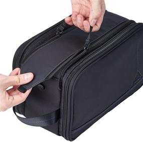 img 1 attached to 💼 ZEEMO Enlarged Water-resistant Dopp Kit for Men, Full Open Design - Perfect Travel Toiletry Bag for Long Trips