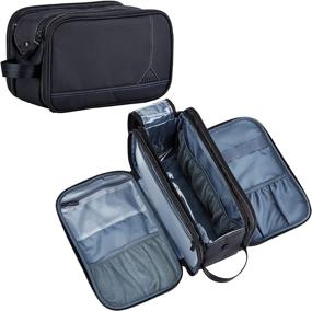 img 4 attached to 💼 ZEEMO Enlarged Water-resistant Dopp Kit for Men, Full Open Design - Perfect Travel Toiletry Bag for Long Trips