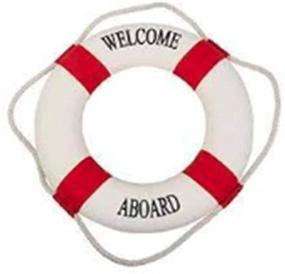 img 1 attached to 🔴 Beachcombers International 14&#34; Welcome Aboard Life Ring Wall Decor