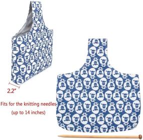 img 3 attached to Large Teamoy Knitting Tote Bag with Sheep Design - Travel-friendly Wrist Bag for 14-inch Knitting Needles, Yarn, and Crochet Supplies - Lightweight and Perfect Size for On-The-Go Knitting