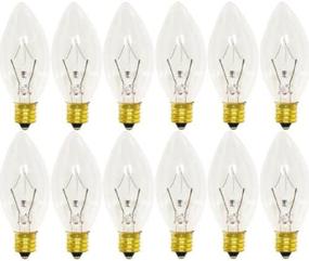 img 3 attached to (12-Pack) 25W Clear Candelabra Base (E12) Petite Chandelier Bulbs with Torpedo Tip - 130V