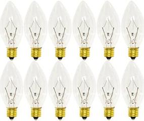 img 4 attached to (12-Pack) 25W Clear Candelabra Base (E12) Petite Chandelier Bulbs with Torpedo Tip - 130V