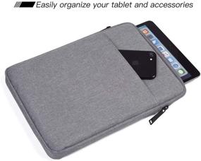 img 2 attached to 📱 Water Repellent Light Grey Tablet Sleeve Case for 11 Inch iPad Pro 10.5 11, iPad 10.2 Inch 2019, Surface Go 2018, Lenovo Tab 10, Samsung Galaxy Tab S6, iPad 8/7/6, iPad Air 4 3 - Enhanced SEO