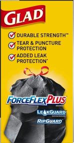 img 3 attached to Glad ForceFlexPlus Drawstring Large Trash Bags - 30 Gallon - 50 Count (Package May Vary) - Durable and Reliable Waste Disposal Solution