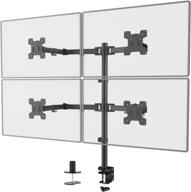 🖥️ wali quad lcd monitor desk mount | fully adjustable stand for 4 screens up to 27-inch | 22 lb. weight capacity per arm | m004 | black logo