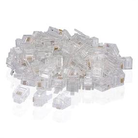 img 1 attached to 📞 SIENOC 100 PCS RJ11 Plug 6P4C Phone Modular Telephone Cord Connector Adapter Crimp: Enhance Phone Connectivity with High-Quality Connectors!
