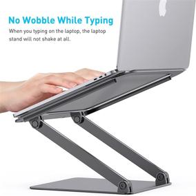 img 1 attached to 🖥️ Almoz Laptop Stand: Ergonomic Adjustable Height Aluminum Riser for Desk - Space Grey