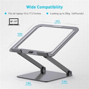 img 3 attached to 🖥️ Almoz Laptop Stand: Ergonomic Adjustable Height Aluminum Riser for Desk - Space Grey