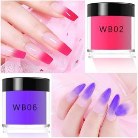 img 2 attached to 🌈 2 in 1 Acrylic/Dipping Powder Set: 12 Colors Thermal Acrylic Nail Powder - Temperature Change Dip Powder DIY Starter Set