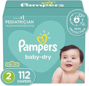 img 4 attached to 👶 Countless Comfort: Pampers Baby Dry Diapers - Size 2, Super Pack 112 Count