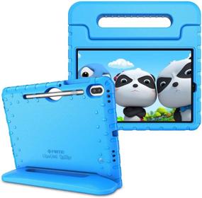 img 4 attached to 📱 Fintie Shockproof Case for Samsung Galaxy Tab S6 10.5" 2019 (Model SM-T860/T865/T867) - Kiddie Series, Lightweight Convertible Handle Stand Cover with S Pen Holder, Blue - Kids Friendly