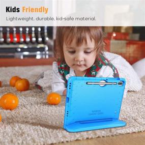 img 1 attached to 📱 Fintie Shockproof Case for Samsung Galaxy Tab S6 10.5" 2019 (Model SM-T860/T865/T867) - Kiddie Series, Lightweight Convertible Handle Stand Cover with S Pen Holder, Blue - Kids Friendly