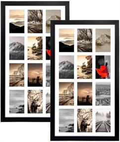 img 4 attached to Display cherished moments with 12 Opening 4x6 Black Collage Picture Frames - Set of 2! Showcase your 6x4 photos elegantly with white mat design.