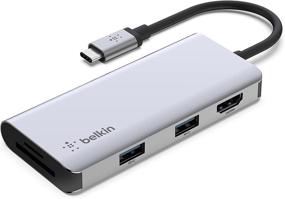 img 4 attached to 🔌 Belkin USB C Hub: 5-in-1 MultiPort Adapter Dock with 4K HDMI, USB A 3.1, SD Card Slot for MacBook Pro, Air, iPad Pro, XPS & More