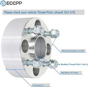 img 3 attached to 🔩 ECCPP Расширители колесных арок 4x100 2 дюйма 4 отверстия 4x100 мм до 4x100 мм 12x1,5 болты 57,1 мм подходят для Chevrolet Chevette, Cobalt, Lebaron, Dodge Caravan и Charger.