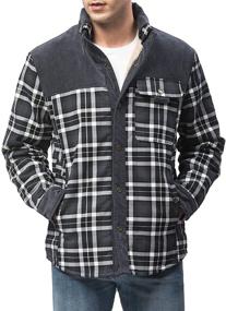 img 3 attached to Fashionable and Cozy: Flygo 👕 Men's Casual Sleeve Fleece Flannel Shirts