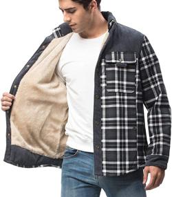 img 2 attached to Fashionable and Cozy: Flygo 👕 Men's Casual Sleeve Fleece Flannel Shirts