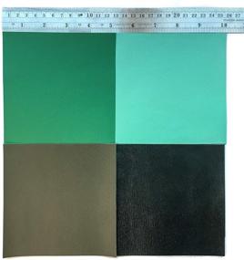 img 1 attached to ✂️ Premium Green Scrap Leather Sheets: Set of 4 Genuine Leather Hide Pieces for Crafting - 5x5 Inches / 12x12 Centimeters