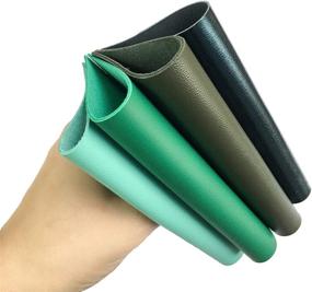 img 4 attached to ✂️ Premium Green Scrap Leather Sheets: Set of 4 Genuine Leather Hide Pieces for Crafting - 5x5 Inches / 12x12 Centimeters