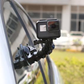 img 3 attached to 📸 TELESIN Jaws Flex Suction Cup Car Mount Holder: Securely Mount GoPro Hero, Smartphones, and Action Cameras on Any Surface.