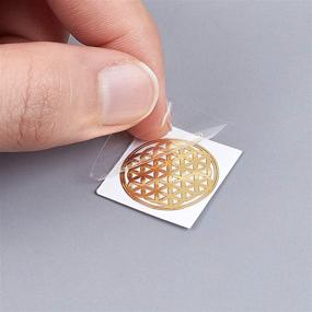 img 2 attached to Golden Brass Flower of Life Stickers: Ideal for Scrapbooks, DIY Crafts & Decorations