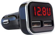 🔌 зу для автомобиля jebsens 4.8a 24w с двумя usb-портами, вольтметром и монитором батареи с led-дисплеем для отображения напряжения и силы тока в красных светодиодах. логотип