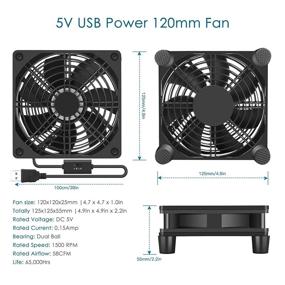 img 3 attached to 🌀 Qirssyn 120mm 5V Fan for Router, Modem, Receiver, DVR, Xbox, TV Box, T-Mobile Home Internet Gateway, SSD Cooling Solution