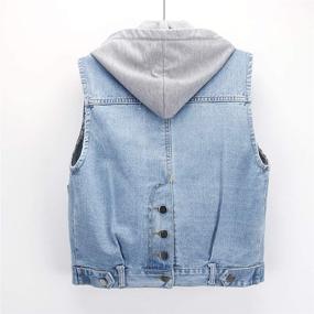 img 3 attached to Hixiaohe Womens Casual Distressed Sleeveless Women's Clothing and Coats, Jackets & Vests