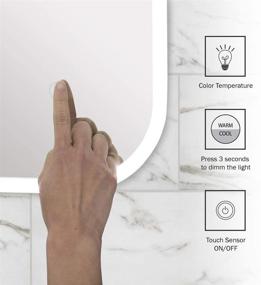 img 2 attached to 🪞 24x32 Inch LED Bathroom Vanity Mirror - Wall Mounted Horizontal/Vertical Makeup Mirror with Light, 3-Color Dimmable, Memory Touch Button, Anti-Fog Function