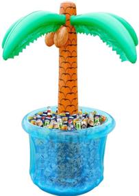 img 4 attached to 🌴 Inflatable Palm Tree Cooler, Pool Party Decoration, Summer Party Supplies for Swimming Party, Tropically Themed Luau and Hawaiian Party - PARENTSWELL 60