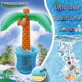 img 2 attached to 🌴 Inflatable Palm Tree Cooler, Pool Party Decoration, Summer Party Supplies for Swimming Party, Tropically Themed Luau and Hawaiian Party - PARENTSWELL 60