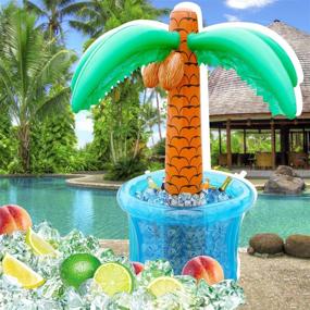 img 3 attached to 🌴 Inflatable Palm Tree Cooler, Pool Party Decoration, Summer Party Supplies for Swimming Party, Tropically Themed Luau and Hawaiian Party - PARENTSWELL 60