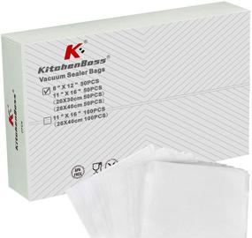 img 4 attached to KitchenBoss Vacuum Sealer Bags - 100 Commercial Grade 🍱 Food Storage Bags, Quart and Gallon Sizes, Sous Vide Ready