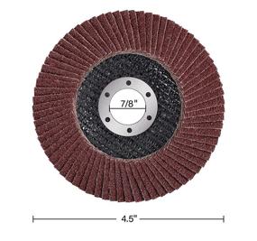 img 1 attached to 📦 MIDO Pro Abrasive Flap Discs, 4.5 Inch, 20 Pack, Assorted Grit 40 60 80 120, Aluminum Oxide Sanding Grinding Wheels, 4.5 x 7/8 Inch, Flat Type #27