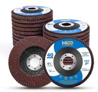 📦 mido pro abrasive flap discs, 4.5 inch, 20 pack, assorted grit 40 60 80 120, aluminum oxide sanding grinding wheels, 4.5 x 7/8 inch, flat type #27 логотип