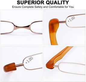 img 2 attached to 👓 BEDO Mini Compact Slim Reading Glasses with 360° Rotating Tube, Pen Clip, and Folding Design - Unisex