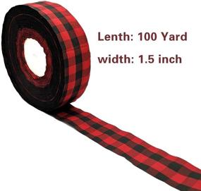 img 3 attached to Onene 100 Yards 1.5 Inches Red and Black Plaid Burlap Ribbon: Perfect for Christmas Crafts and DIY Decorations!