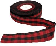 onene 100 yards 1.5 inches red and black plaid burlap ribbon: perfect for christmas crafts and diy decorations! logo