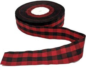 img 4 attached to Onene 100 Yards 1.5 Inches Red and Black Plaid Burlap Ribbon: Perfect for Christmas Crafts and DIY Decorations!