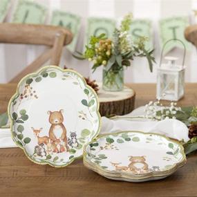 img 3 attached to 🦔 Kate Aspen Woodland Baby Shower Premium бумажные тарелки - Набор из 16 штук, декоративные тарелки диаметром 9 дюймов.