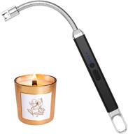 usb перезаряжаемая свеча зажигалка для гриля барбекю - ветрозащитная и гибкая электрическая дуговая зажигалка, черного цвета логотип