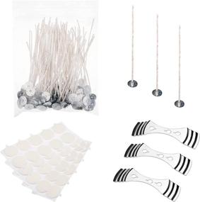 img 4 attached to 🕯️ Candle Wick Bundle: 50 Natural Soy Wax Coated Wicks with Wick Holders and Stickers - Unique Positioning - Lead and Zinc-Free, Eco-Friendly Cotton Threads