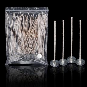 img 3 attached to 🕯️ Candle Wick Bundle: 50 Natural Soy Wax Coated Wicks with Wick Holders and Stickers - Unique Positioning - Lead and Zinc-Free, Eco-Friendly Cotton Threads