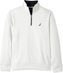 img 1 attached to 🧥 Nautica Men's Solid 1/4 Zip Fleece Sweatshirt: Stylish Comfort for the Modern Man