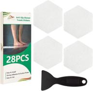 🛁 adhesive non-slip bathtub stickers set of 28 - anti-slip shower stickers for bath tub, bathroom, stairs - includes premium scraper logo