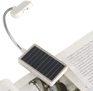 📚 solar rechargeable led book light - glovion clip-on with flexible neck, 2 brightness settings - white логотип