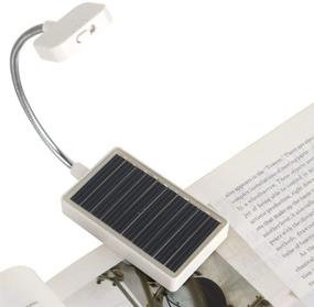 img 4 attached to 📚 Solar Rechargeable LED Book Light - Glovion Clip-on with Flexible Neck, 2 Brightness Settings - White