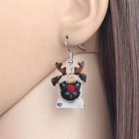 img 3 attached to 🐶 Christmas Chihuahua Acrylic Earrings for Girls - DUOWEI Jewelry