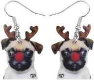 🐶 christmas chihuahua acrylic earrings for girls - duowei jewelry logo